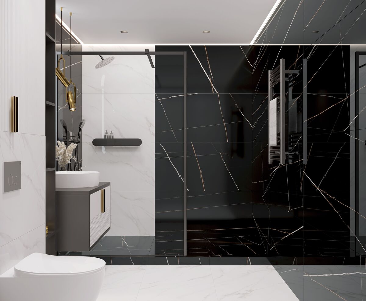 Lawa Black Керамогранит черный 60х120 Полированный